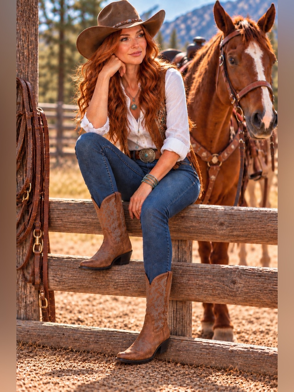 Justin Ladies Classic Western Boot in Bay Apache Cowhide